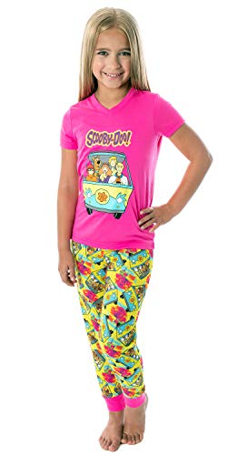 INTIMO Scooby Doo Girls' Mystery Machine And Gang Shirt And Pants 2 PC Pajama Set (10/12)