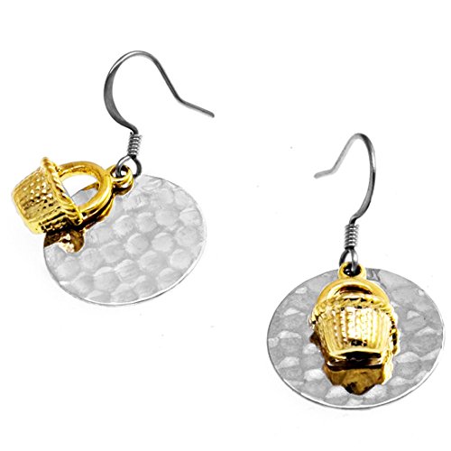 Nantucket Basket Drop Earrings and Hammered Floating Disc by Cape Cod Jewelry-CCJ