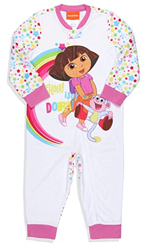 Nickelodeon Toddler Girls' Dora the Explorer Union Suit Footless Pajama (5T) White