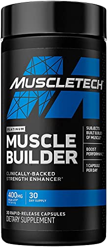 MuscleTech Muscle Builder, Muscle Building Supplements for Men & Women, Nitric Oxide Booster, Muscle Gainer Workout Supplement, 400mg of Peak ATP for Enhanced Strength, 30 Pills