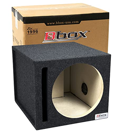 Atrend Bbox 12SVSC Single Vented 12 Inch Subwoofer Box - Premium Subwoofer Box Improves Audio Quality, Sound & Bass - Car Subwoofer Boxes & Enclosures with Nickel Finish Terminals