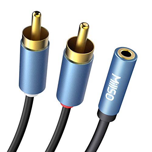 MillSO RCA to 3.5mm Female Adapter 3.5mm Female to 2 RCA Male Stereo Audio Cable TRS 1/8 Aux to Dual RCA Male Cable for Smartphone, Tablet, MP3, Speaker, Home Theater, Receiver, Mixer - 12 inch