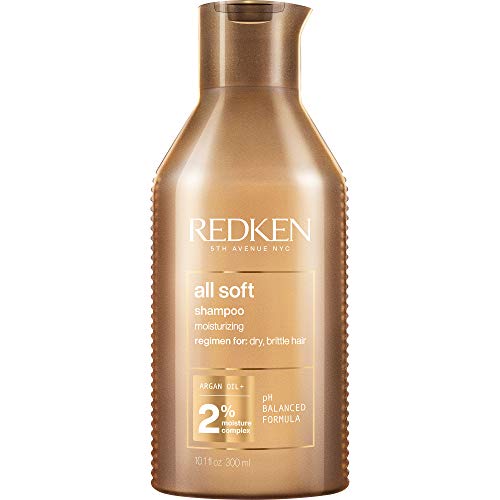 Redken All Soft Argan Oil Shampoo | For Dry / Brittle Hair | Provides Intense Softness and Shine | Travel Size | 10.1 Fl Oz