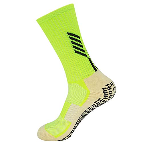 Ulalaza Unisex Anti Slip Sports Thicken Cushion Soccer Socks Non Skid Grippy Traction for Football Basketball Sports