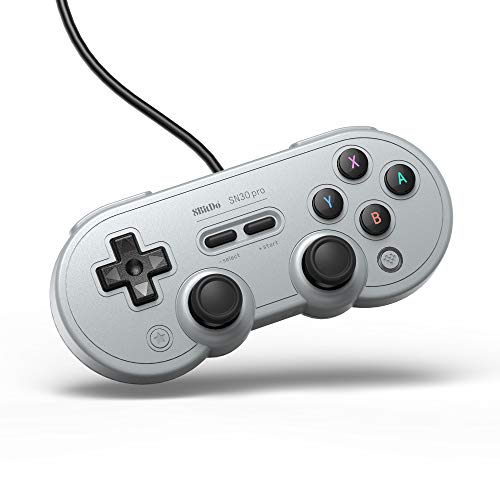 Nargos 8BitDo SN30 Pro USB Wired Game Controller, Retro Classic Gamepad for Switch, PC, Raspberry Pi, Steam