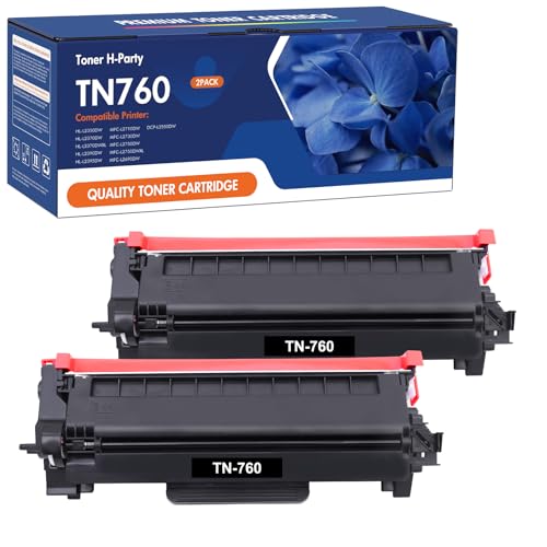 TN760 TN730 Toner for Brother Printer: Replacement for Brother MFC-L2710DW TN 760 MFC-L2750DW TN-730/TN-760 TN-760 TN-730 High Yield Black Cartridge DCP-L2550DW HL-L2350DW HL-L2370DW HL-L2395DW 2 Pack