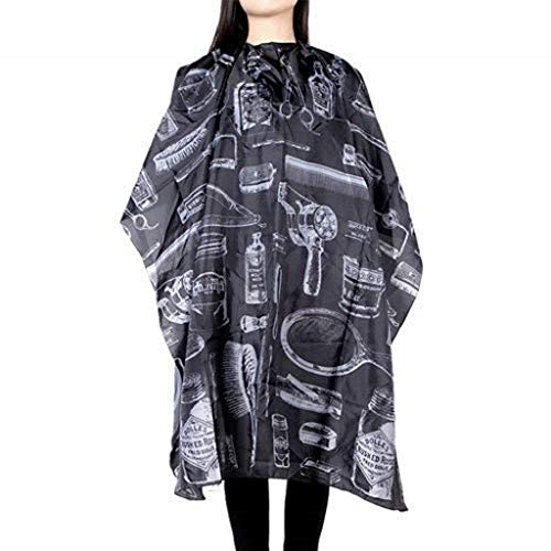 GDJGTA Haircut Cape,Waterproof Hairdresser Cloth Barber Gown Wrap,Shampoo&Cutting Hairdressing Capes with Snap Closure (Z1 Black)