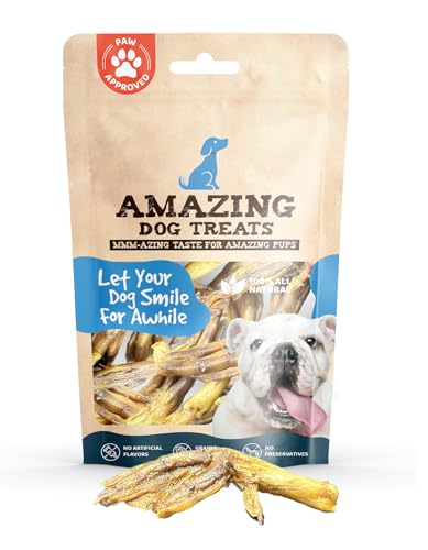 Amazing Dog Treats - Duck Feet Dog Treats (30Count) - All Natural Single Ingredient Chicken Feet for Dogs - Premium Quality Duck Feet Dog Chews - Healthy Dog Treats