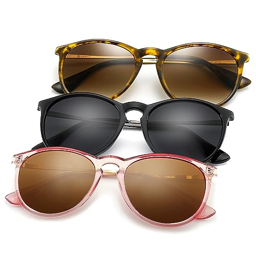 SUNGAIT Vintage Round Sunglasses for Women Men Classic Retro Designer Style