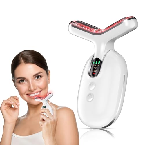 Aikertec Microcurrent-Facial-Device,Neck Face Massage Machine, 3 Modes Skin Care-Heat, Vibration, Facial Device for Skin Care, Improvement, Firming, Tightening and Smoothing