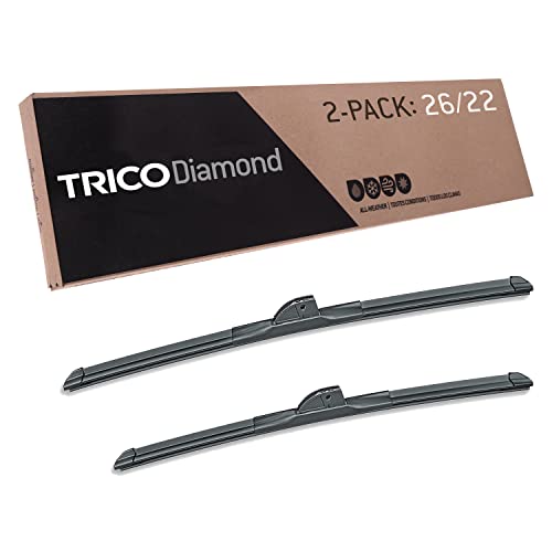 TRICO Diamond (25-2622) 26 Inch & 22 inch pack of 2 High Performance Automotive Replacement Windshield Wiper Blades For My Car Super Premium All Weather Beam Blade for Select Vehicle Models