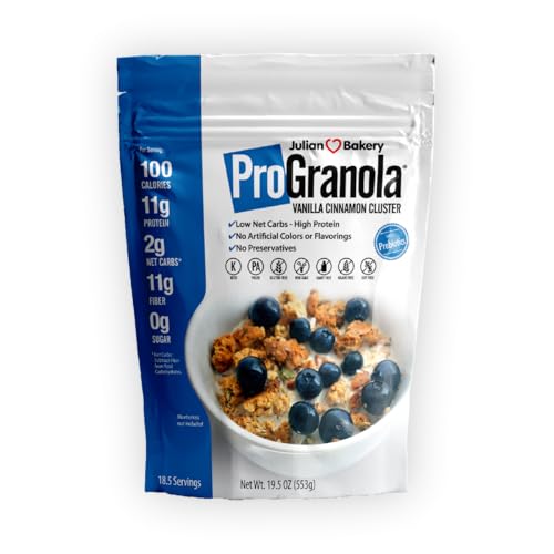 Julian Bakery ProGranola Cereal | Vanilla Cinnamon | 12g Protein | Paleo | 2 Net Carbs | Gluten-Free | Grain-Free | 15 Servings