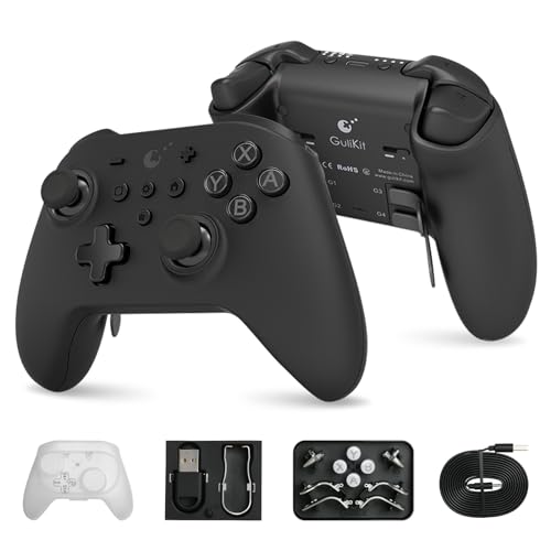 GuliKit KK3 MAX Controller (No Drift) for Switch/PC/Android/MacOS/IOS with 4 Back Buttons, Hall Joysticks and Triggers, Maglev/Rotor/HD Vibration,1000Hz Polling Rate, RGB lights