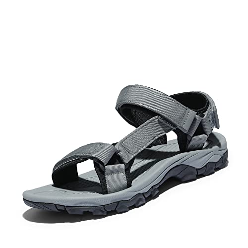 NORTIV 8 Men's Sandals Hiking Sports Lightweight Summer Water Arch Support River Open Toe Athletic Trail Outdoor Walking SandalsDark/grey/black Size 12 LANGDO 2