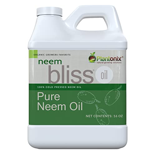 Neem Bliss - Pure Neem Oil for Plants - Organic Neem Oil Spray for Plants, 100% Cold Pressed Neem Oil - OMRI Listed Pure Neem Oil - All-Natural Neem Oil Concentrate Leaf Polish For Plants (16 Fl Oz)