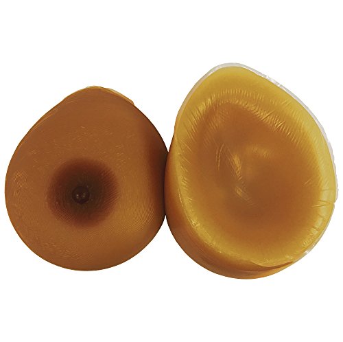ENVY BODY SHOP Rounder Fuller Tear Drop Silicone Breast Forms (C-D Cup (XL), Tan)