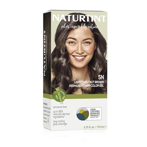 Naturtint Permanent Hair Color 5N Light Chestnut Brown (Pack of 1), Ammonia Free, Vegan, Cruelty Free, up to 100% Gray Coverage, Long Lasting Results