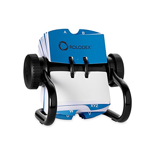 Rolodex Open Metal Single Rotary File, 2 1/4' x 4', 500 Cards, Black
