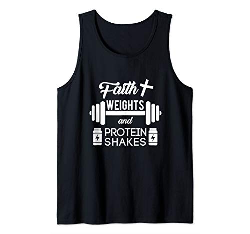 Christian Workout Faith Weigths Protein Shakes Tank Top