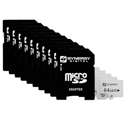 Synergy Digital 64GB Micro SDXC Secure Digital UHS-I Memory Cards, Compatible with UDI RC U842 Falcon Quadcopter Drone - Class 10, U1, 100MB/s, 300 Series - Pack of 10