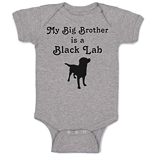 Custom Baby Bodysuit My Big Brother is A Black Lab Dog Lover Pet Funny Cotton Boy & Girl Baby Clothes Oxford Gray Design Only Newborn