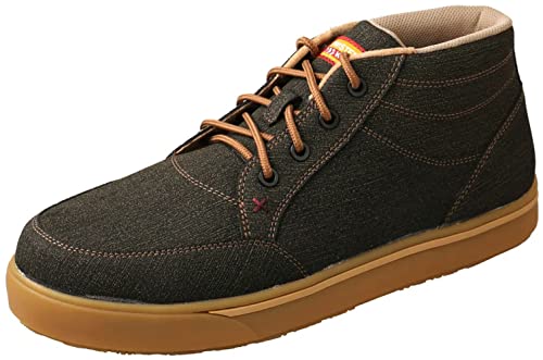 Twisted X Men's Work Kicks Nano Safety Toe, Charcoal & Brown, 13 M