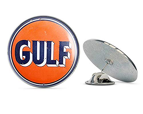 NYC Jewelers Vintage Round Gulf Gas Logo (Motor Oil car Gasoline) Metal 0.75' Lapel Hat Pin Tie Tack Pinback