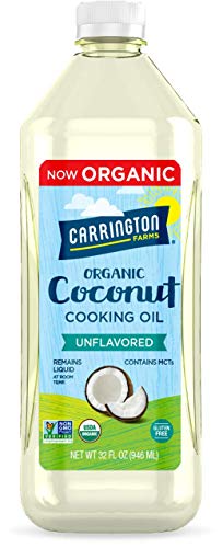 Carrington Farms gluten free, hexane free, NON-GMO, free of hydrogenated and trans fats in a BPA free bottle, liquid coconut cooking oil, unflavored, 32 Fl Oz