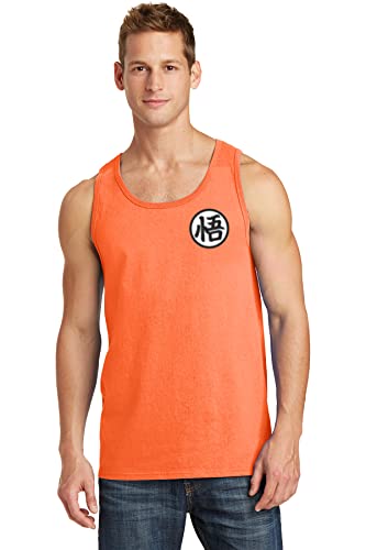 ALLNTRENDS Men's Tank Top Training Symbol Cool Gym Workout Top (M, Orange)