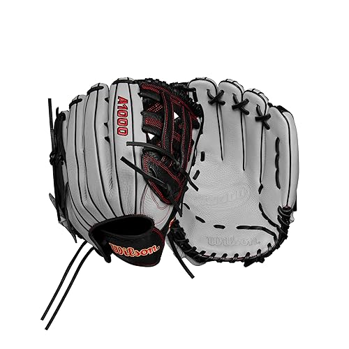 WILSON 2024 A1000 1750 12.5” Outfield Baseball Glove - Silver/Black/Red, Right Hand Throw