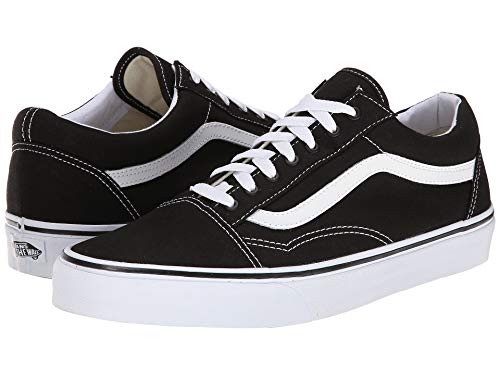 Vans Unisex Old Skool Skate Shoe (9 B(M) US Women / 7.5 D(M) US Men, Canvas Black/True White)