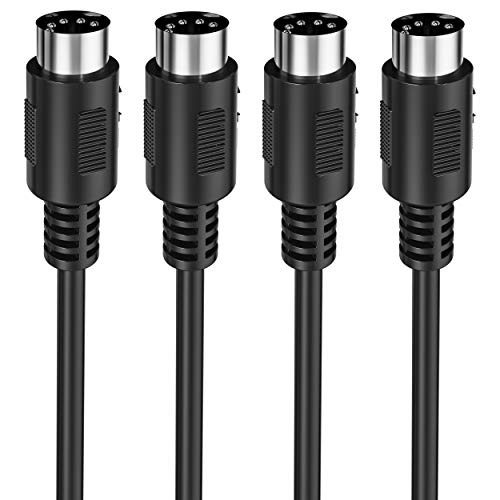 Mellbree MIDI Cable, 2-Pack 6-Feet Male to Male 5-Pin MIDI Cable Compatible with MIDI Keyboard, Keyboard Synth, Rack Synth, Sampler, External Sound Card, Sound Source and Other Music Gear