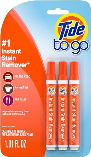 Tide To Go Pen Liquid Stain Remover for Clothes, Tide To Go Pen, Instant Spot Remover for Clothes, Travel & Pocket Size, 3 Count