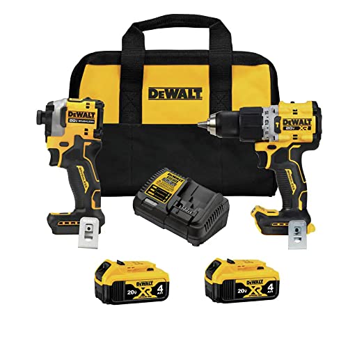 Dewalt DCK2050M2 20V MAX XR Brushless Lithium-Ion 1/2 in. Cordless Hammer Driver Drill and 1/4 in. Atomic Impact Driver Combo Kit with (2) 4 Ah Batteries