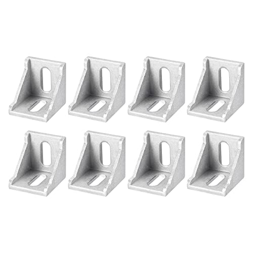 uxcell 8Pcs Inside Corner Bracket Gusset, 38x38x35mm 4040 Angle Connectors for 4040/4080 Series Aluminum Extrusion Profile Silver