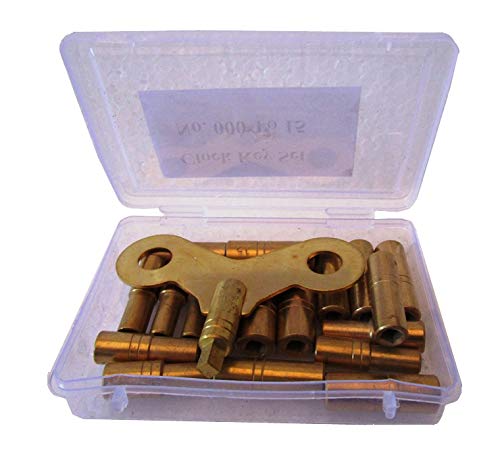 Brass Blessing : Universal Brass Clock/Watch Key Set of 18, Odd & Even Sizes (5020)