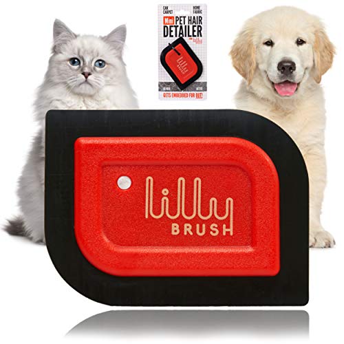 Lilly Brush Mini Pet Hair Detailer | Pet Hair Remover for Car Carpet & Couch, Car Interior & Auto Detailing Supplies, Dog & Cat Hair Remover for Car & Furniture, Reusable Pet Fur Remover for Furniture