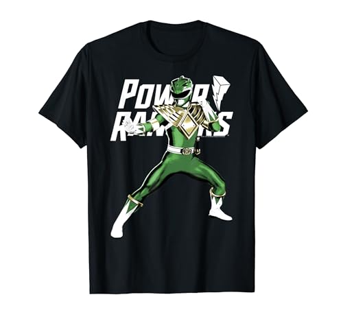 Power Rangers Green Ranger Karate Action Pose Logo T-Shirt