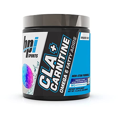 BPI Sports CLA + Carnitine – Conjugated Linoleic Acid – Weight Loss Formula – Metabolism, Performance, Lean Muscle – Caffeine Free – For Men & Women – Snow Cone – 50 servings – 12.34 oz.