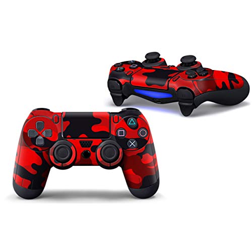 SKINOWN Skin Sticker Protective Cover for PS4 Playstation Controller Camouflage Red