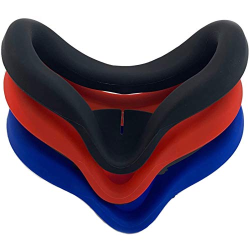 TATACO VR Silicone Cover Eye Pad for Oculus Quest 2 - Sweat-Proof, Lightproof, Non-Slip, Washable Black/Blue/Red
