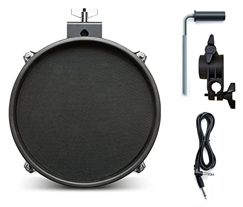 Alesis Surge 8 inch Mesh Drum Pad with Clamp and Silverline Audio 10ft Trigger Cable Bundle [Compatible with Roland/Yamaha/Simmons/Ion]
