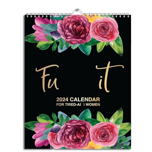 2024 Calendar for Tired Women | Flower Calendar Memo | Tired Women Calendar | Wall Calendar for Tired | 2024 Funny Mental Health Calendar | Sweary Mental Health Wall Calendar Gag Gift for Women