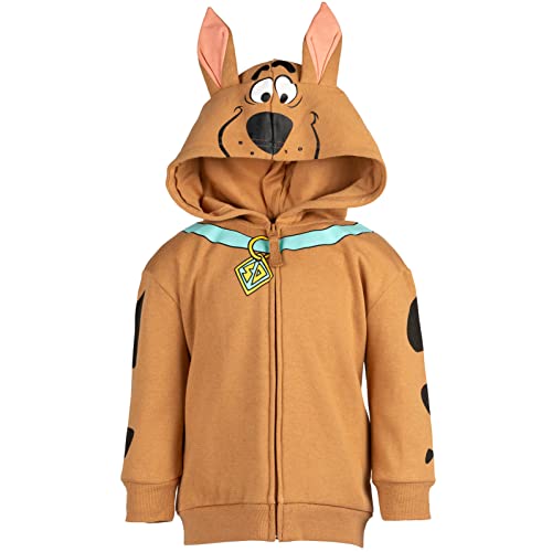 Scooby-Doo Little Boys Fleece Zip-Up Hoodie Brown 6