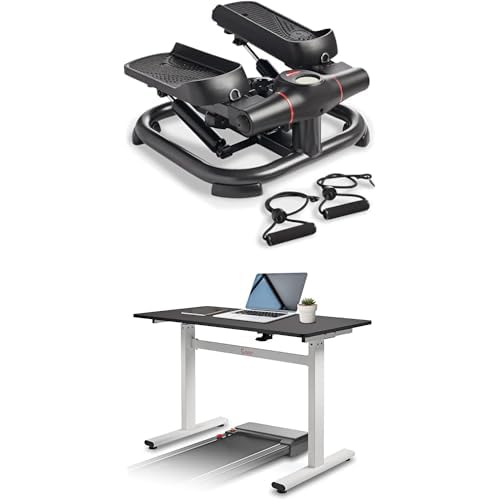 Sunny Health & Fitness 2-in-1 Premium Power Stepper with Resistance Bands, Low-Impact Cardio, Space-Saving, Height-Adjustable, 330 LB Max and SunnyFit App Enhanced Bluetooth Connectivity SF-S021054