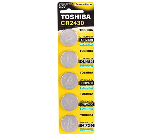 Toshiba CR2430 3V Lithium Coin Cell Battery Pack of 5