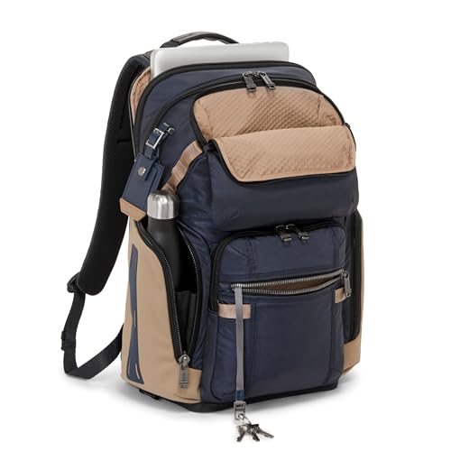 TUMI - Alpha Bravo Nomadic Backpack - Laptop & Tablet Storage - Nylon Backpack with Leather Accents - Midnight Navy/Khaki