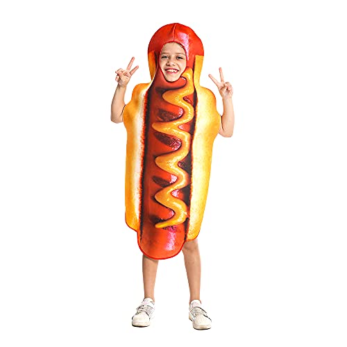 DSplay Hot Dog Costume For Kids Cosplay Boy Food Hotdog