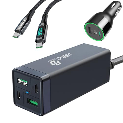 CHIPOFY 85W USB C Charger Bundle with a 120W USB C Car Charger and a 6.6FT 100W USB C Cable