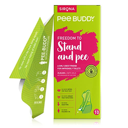 PeeBuddy 10 Funnels Portable Female Urination Device | Disposable Female Urinal Funnel | Travel, Camping, Hiking and Outdoor Activities | Discreet and Compact Stand and Pee Funnel for Women, Girls
